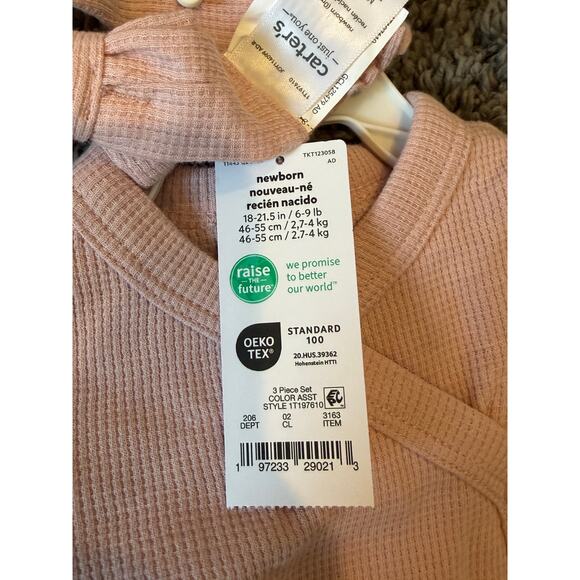 Newborn Girls 3 Piece Set. Newborn. Pants & Romper, New! - Picture 2 of 3